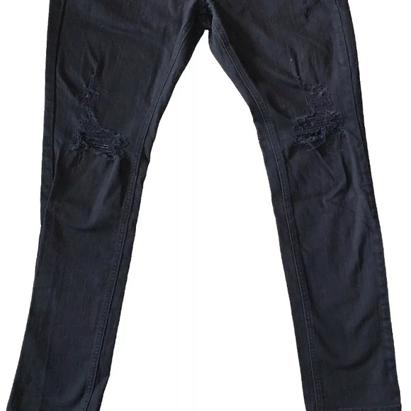 Empyre Verge Destroyed Black Tapered Skinny Jeans Size 30     (W313) - Picture 3 of 10